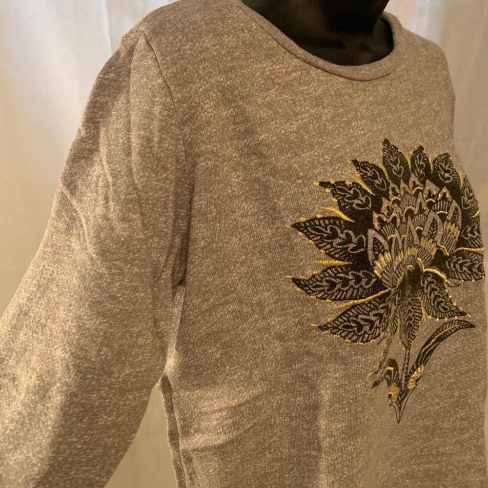 Lucky Brand "Lucky Lotus" terry sweatshirt